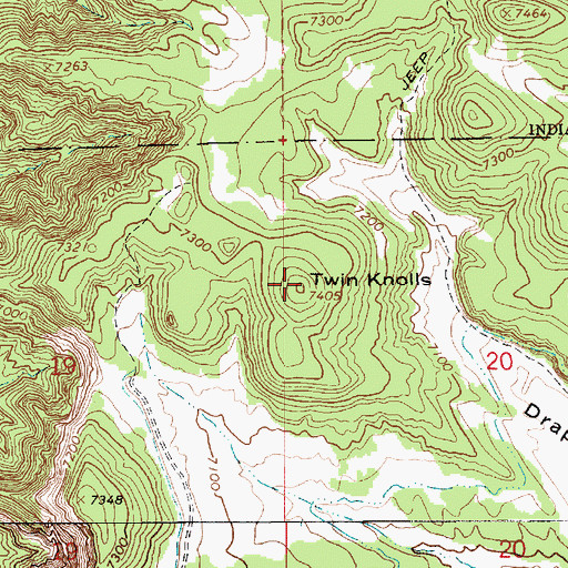 Topographic Map of Twin Knolls, UT