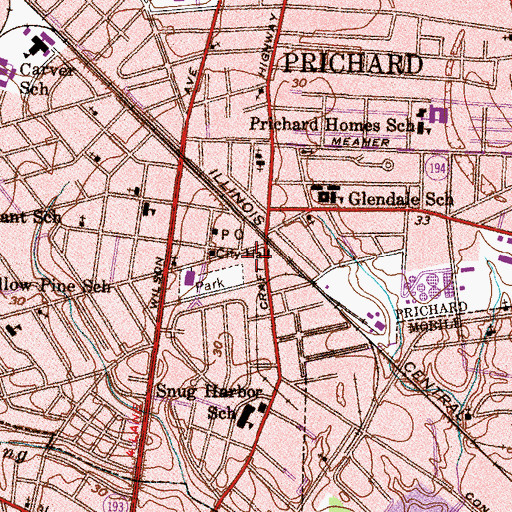 Topographic Map of Glorious Holiness Church, AL