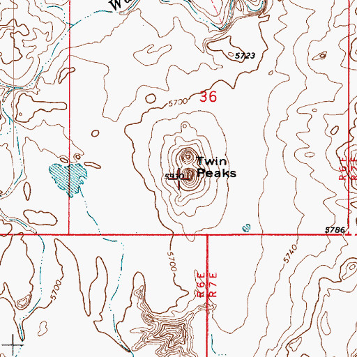 Topographic Map of Twin Peaks, UT