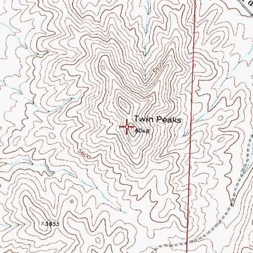 Topographic Map of Twin Peaks, UT
