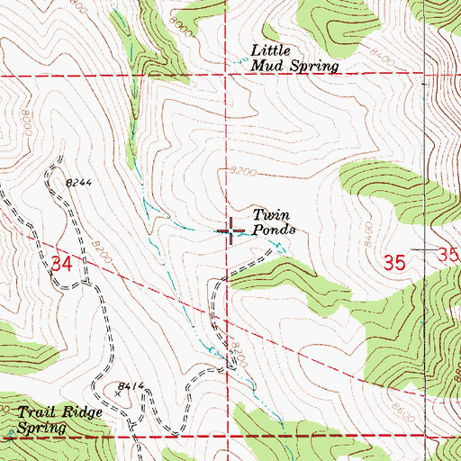 Topographic Map of Twin Ponds, UT