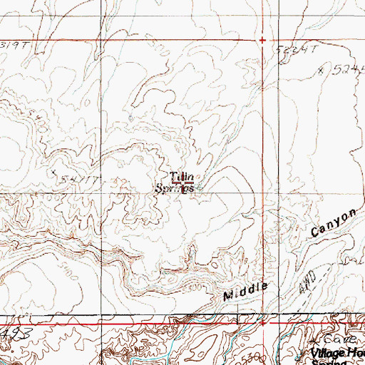 Topographic Map of Twin Springs, UT