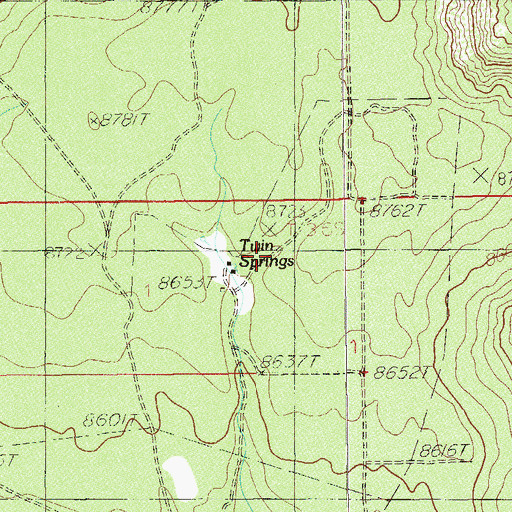 Topographic Map of Twin Springs, UT