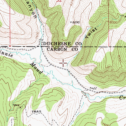 Topographic Map of Twist Trail, UT
