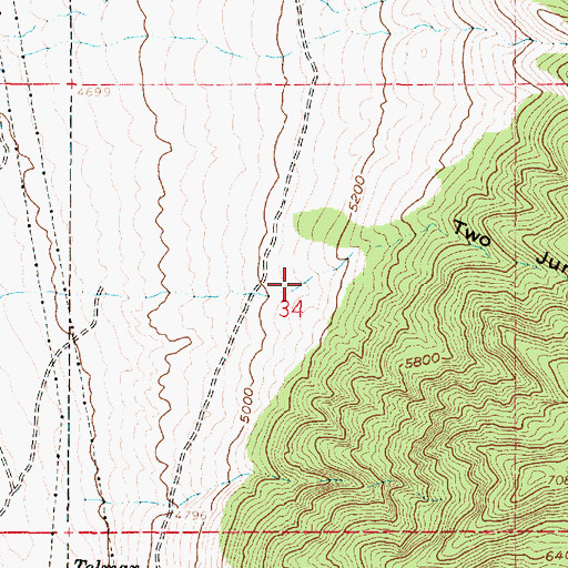 Topographic Map of Two Jump Canyon, UT