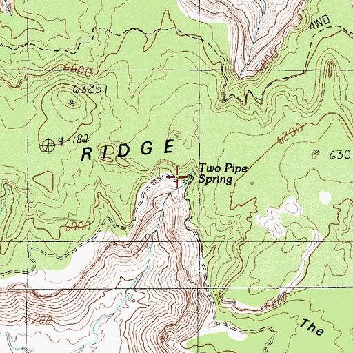 Topographic Map of Two Pipe Springs, UT