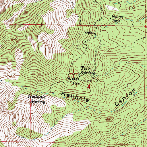 Topographic Map of Two Spring, UT