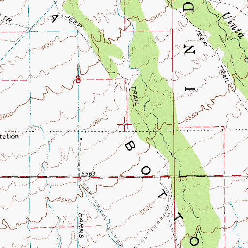 Topographic Map of Uinta Bottoms, UT