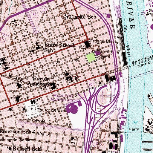 Topographic Map of Government Street Presbyterian Church, AL