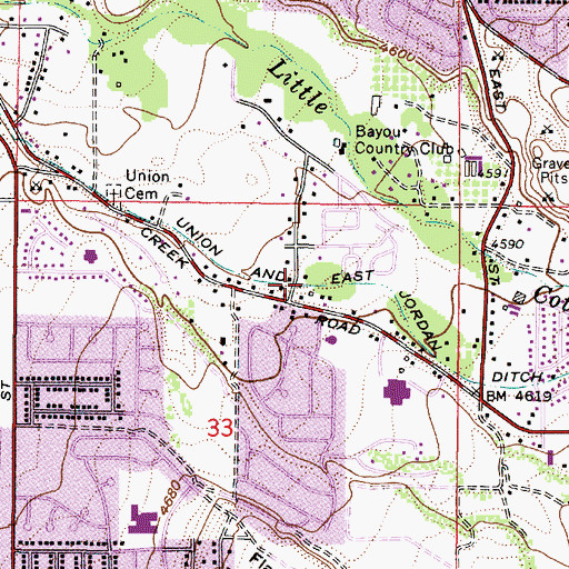 Topographic Map of Union and East Jordan Ditch, UT