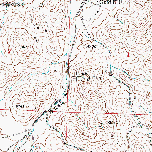 Topographic Map of United States Mine, UT