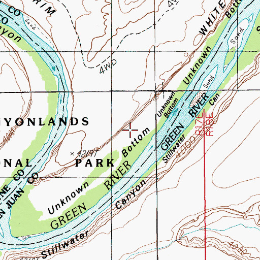 Topographic Map of Unknown Bottom, UT