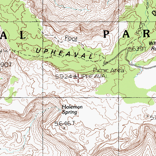 Topographic Map of Upheaval Dome, UT