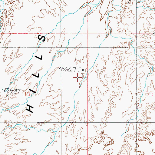 Topographic Map of Upper Blue Hills, UT