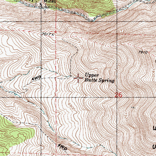 Topographic Map of Upper Butte Spring, UT