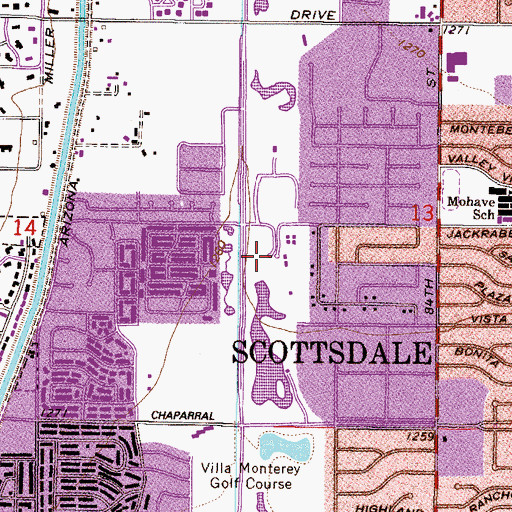 Topographic Map of Chaparral Park, AZ