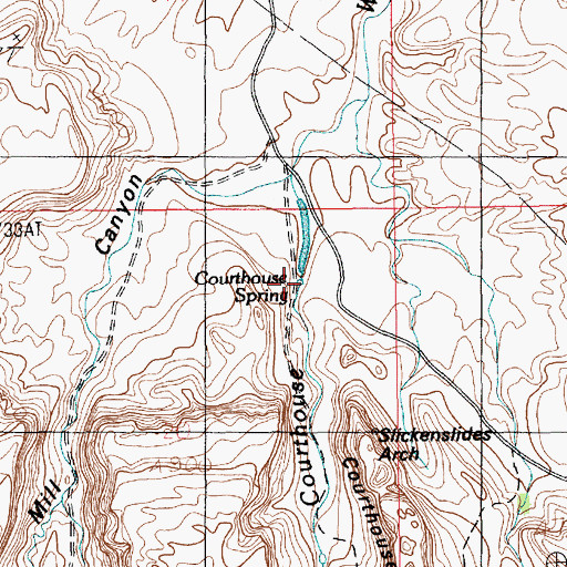 Topographic Map of Courthouse Spring, UT