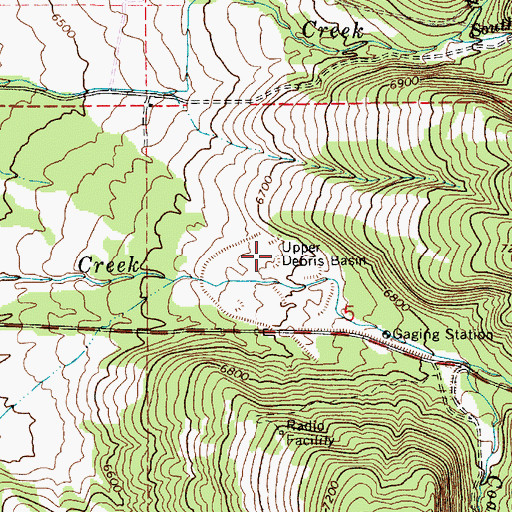 Topographic Map of Upper Debris Basin, UT