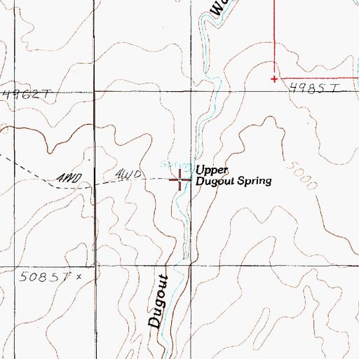 Topographic Map of Upper Dugout Spring, UT