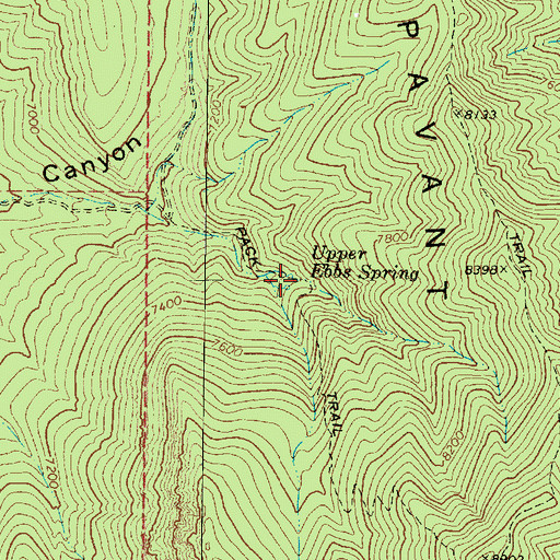 Topographic Map of Upper Ebbs Spring, UT