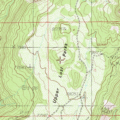 Topographic Map of Upper Lost Parks, UT