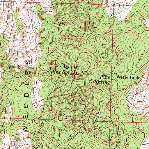 Topographic Map of Upper Pine Spring, UT