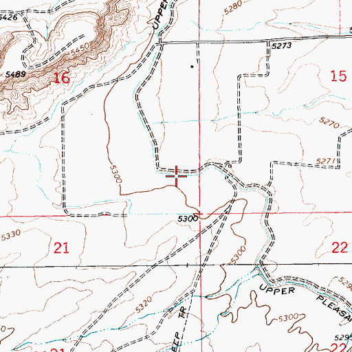 Topographic Map of Upper Pleasant Valley Canal, UT