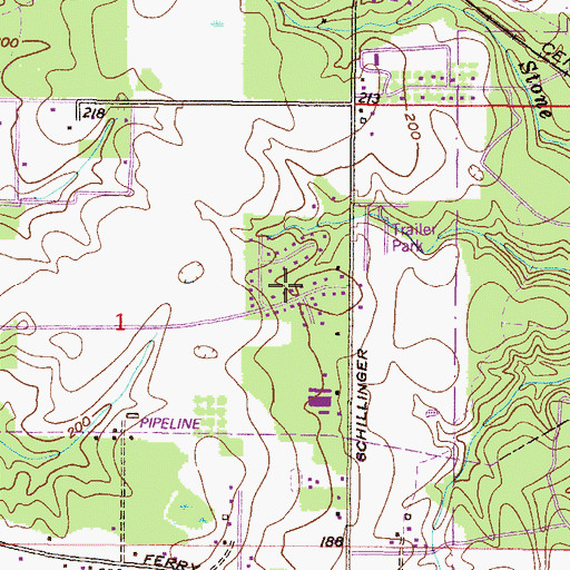Topographic Map of Granato Estates, AL