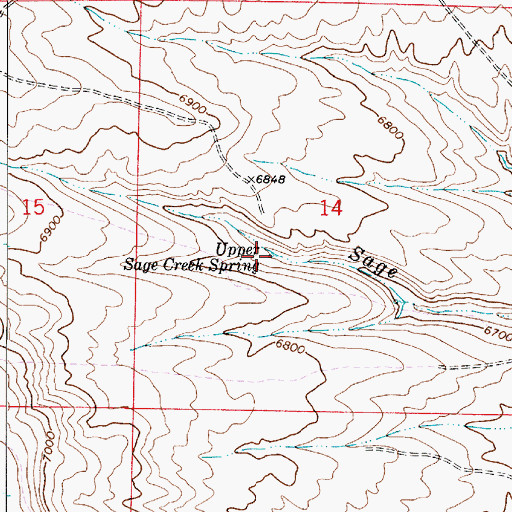 Topographic Map of Upper Sage Creek Spring, UT