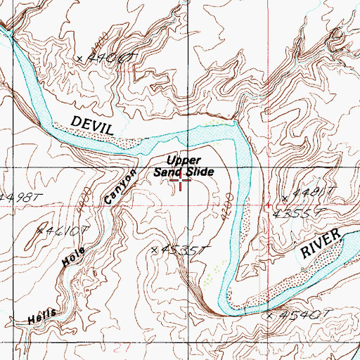 Topographic Map of Upper Sand Slide, UT