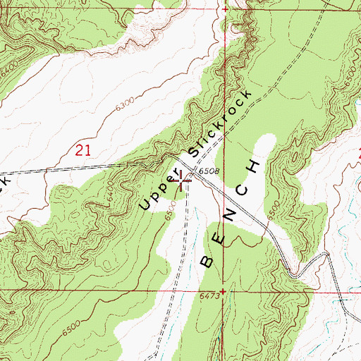 Topographic Map of Upper Slickrock, UT