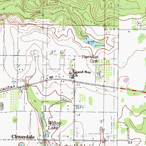 Topographic Map of Church of God, AL