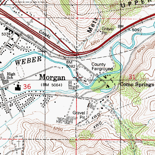 Topographic Map of Upper Weber Canyon, UT