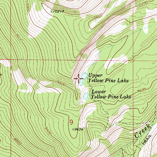 Topographic Map of Upper Yellow Pine Lake, UT