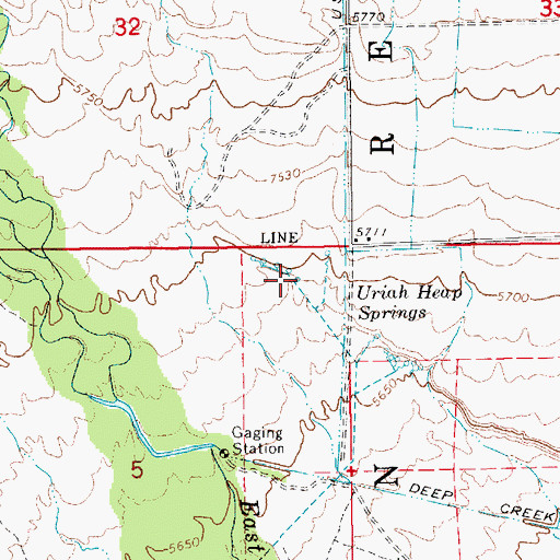 Topographic Map of Uriah Heap Springs, UT