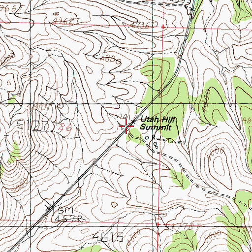 Topographic Map of Utah Hill Summit, UT