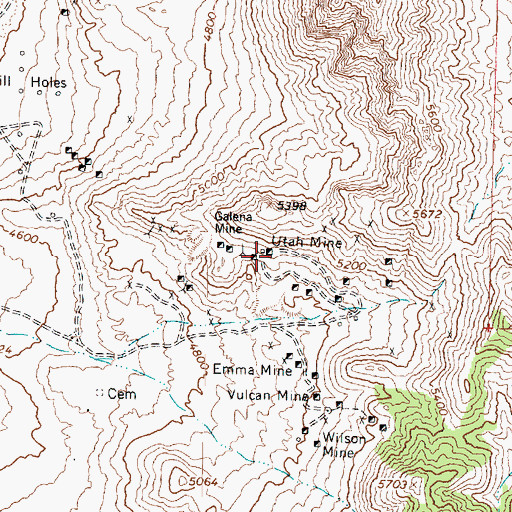 Topographic Map of Utah Mine, UT