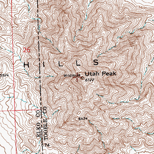 Topographic Map of Utah Peak, UT