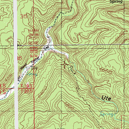 Topographic Map of Ute Canyon, UT
