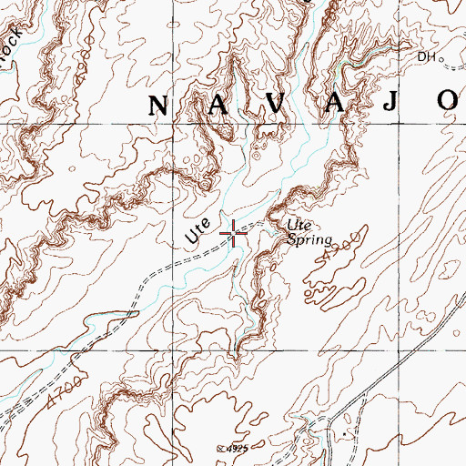 Topographic Map of Ute Spring, UT