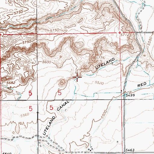 Topographic Map of Uteland Canal, UT