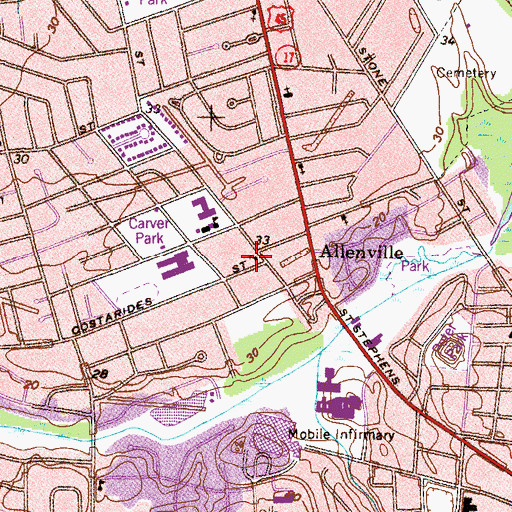 Topographic Map of Greater Morning Star Baptist Church, AL