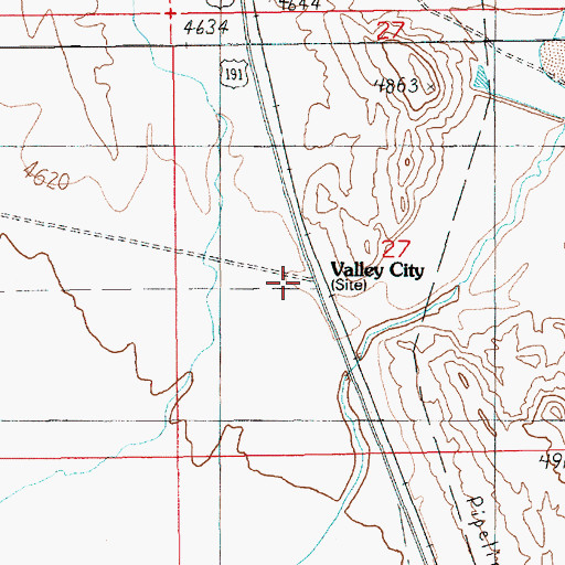 Topographic Map of Valley City, UT