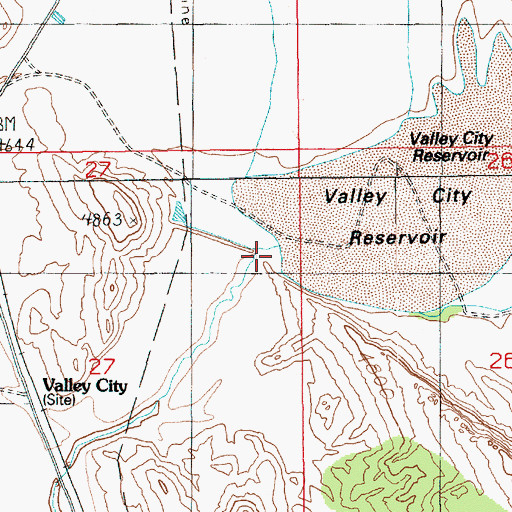 Topographic Map of Valley City Reservoir, UT