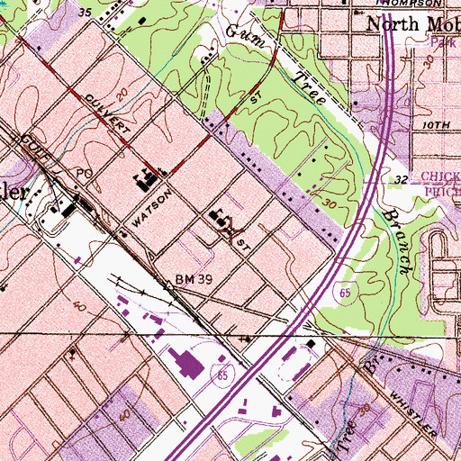 Topographic Map of Greater Allenville Apostolic Overcoming Holiness Church of God, AL