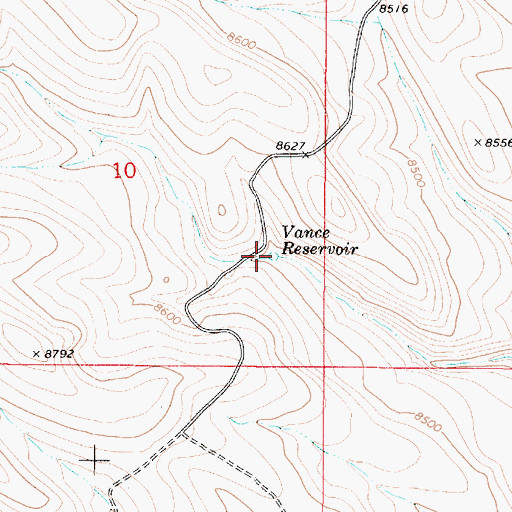 Topographic Map of Vance Reservoir, UT