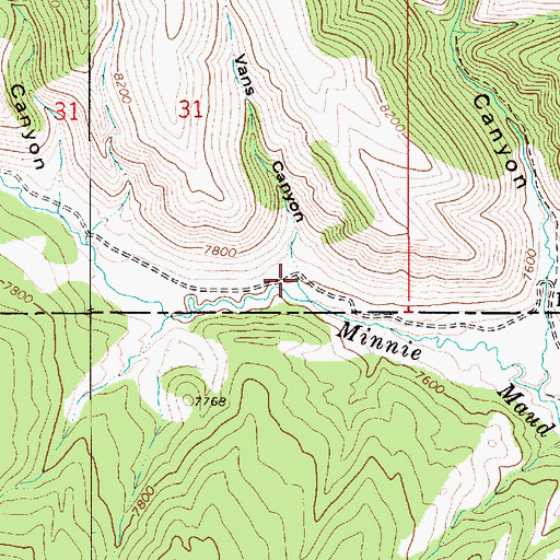 Topographic Map of Vans Canyon, UT