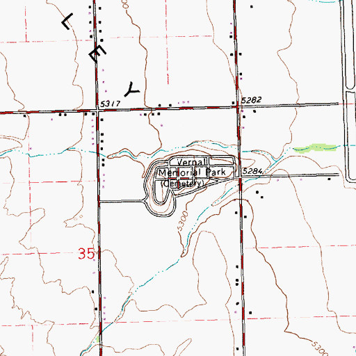 Topographic Map of Vernal Memorial Park, UT