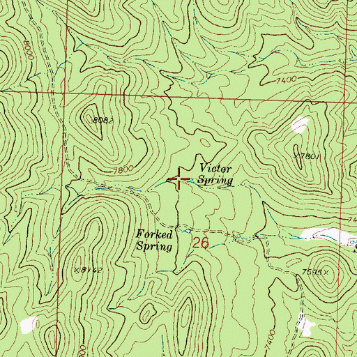 Topographic Map of Victor Spring, UT