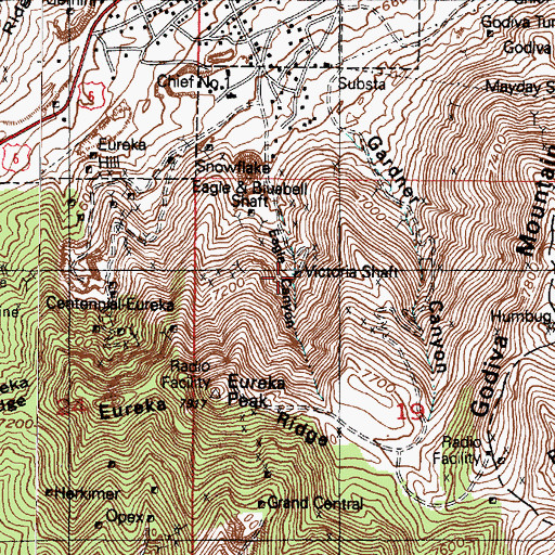 Topographic Map of Victoria Shaft, UT